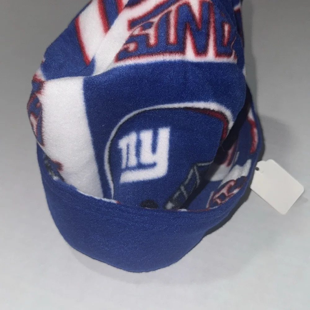 Handmade By Mad NY Giants Blue,Red& White Fleece Beanie Warm & Cozy Size Large - Picture 3 of 6
